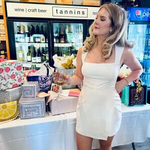 Lulus Enticing Endeavors white Square Neck Sleeveless Skort Romper